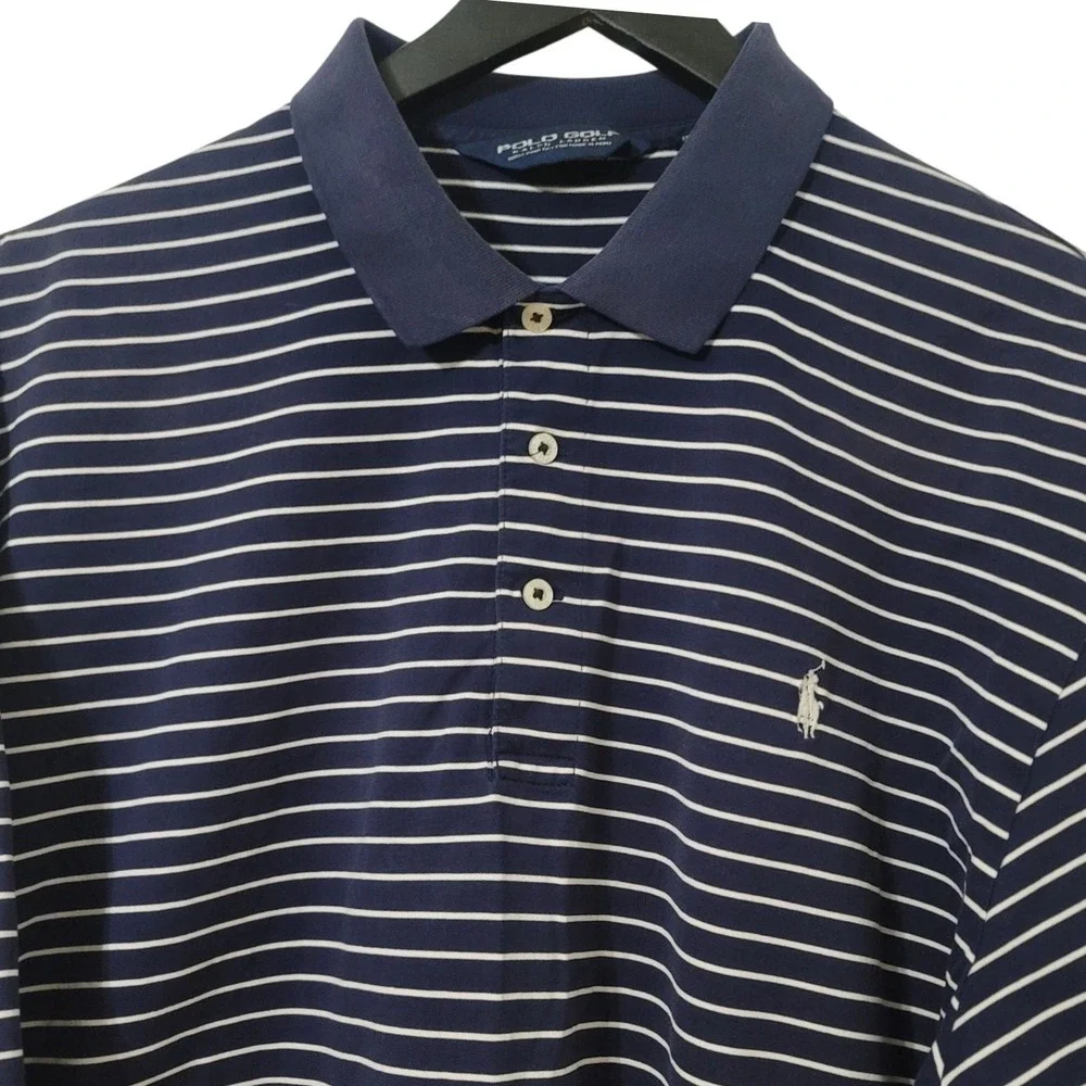 Polo Golf by‎ Ralph Lauren Pima Cotton Shirt XL Blue Short Sleeve Active Sports